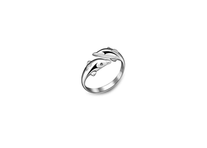 Double Dolphin Ring